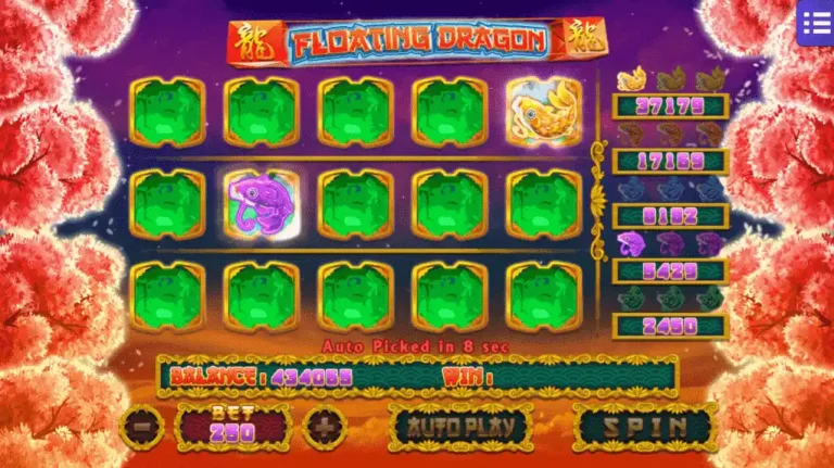 Floating Dragon MEGA888 Gemstone Bonus Minigame