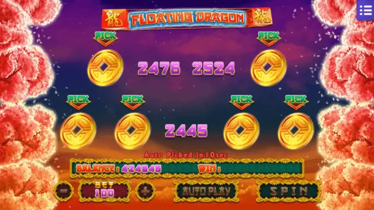 Floating Dragon MEGA888 Coin Bonus minigame